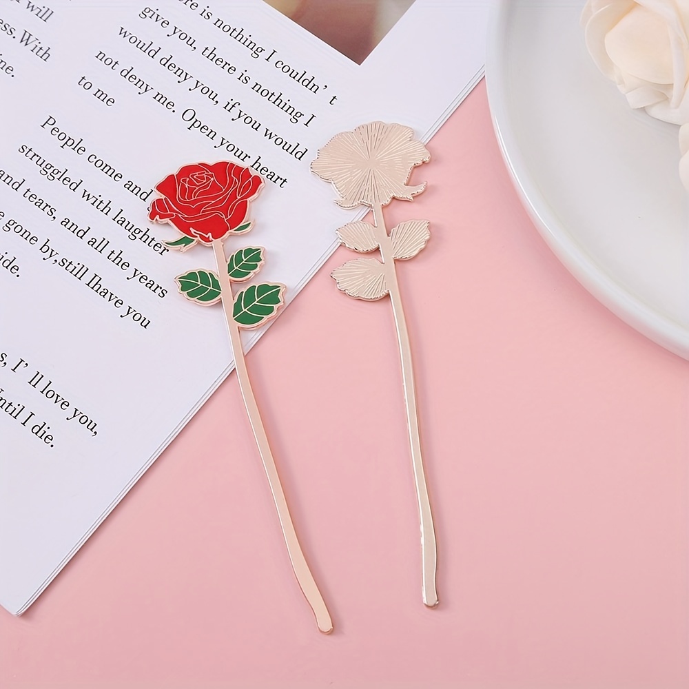 1pc Flower Transparent Acrylic Bookmark 5.51*1.18inch/14*3CM