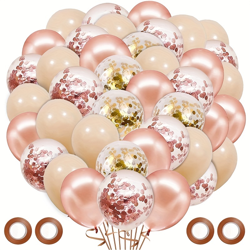 Lavender White Pearl Metallic Balloons With Gold Confetti - Temu