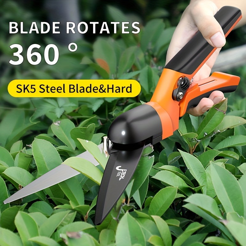 Heavy Duty Pruning Shears with Rust Proof Stainless Steel Blades Handheld Gardening Tools | Orange