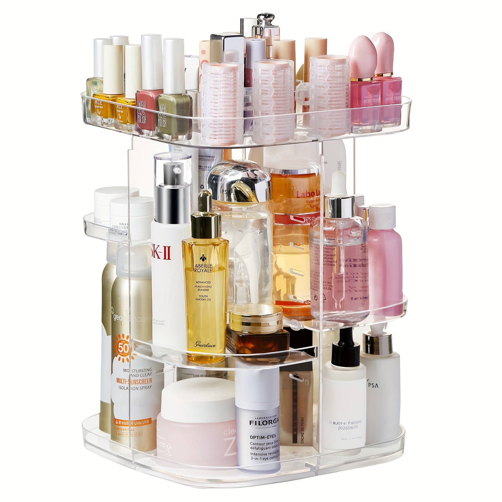 360° Rotating Makeup Organizer, Organizador De Perfumes Large Capacity  Cosmetics Storage Vanity Shelf Countertop, Fits Cosmetics, Perfume, Skin  Care