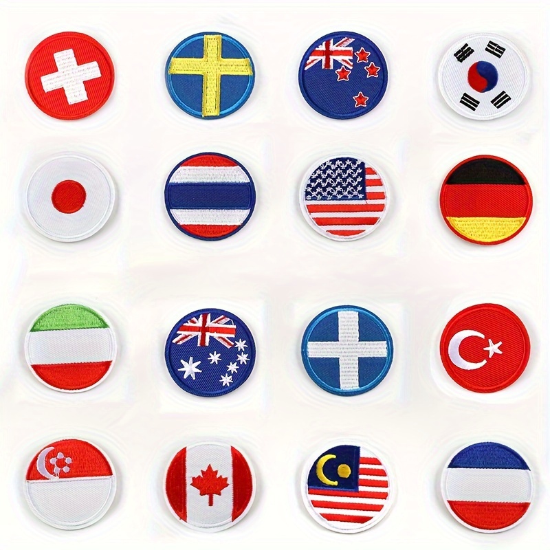 Banderas Bordadas De Los Países Del Mundo, Con O Sin Nombre