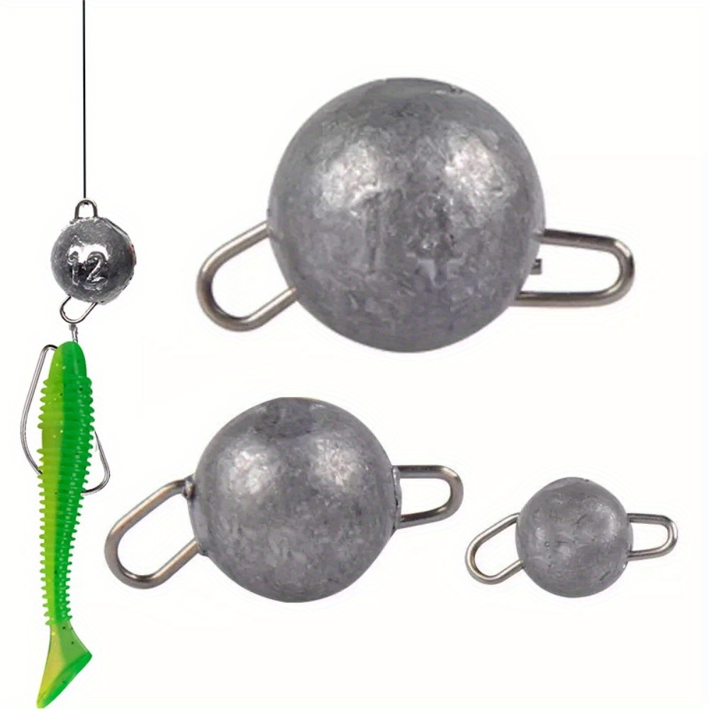 5pcs 0.12oz Round Fishing Weights Sinkers, Bass Casting Drop Shot Sinkers  Rig, Cannonball Weights Assorted Set For Bass Fishing Freshwater Saltwater