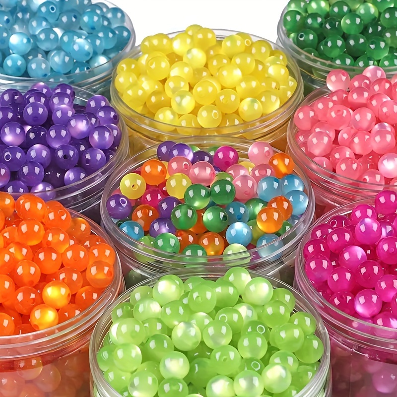 760pcs Mixed Craft Beads Jewelry Making Kit, Pink Glass Beads Bracelet  Making Kit, 8MM Round Assorted Cystal Beads with Seed Beads for DIY Working