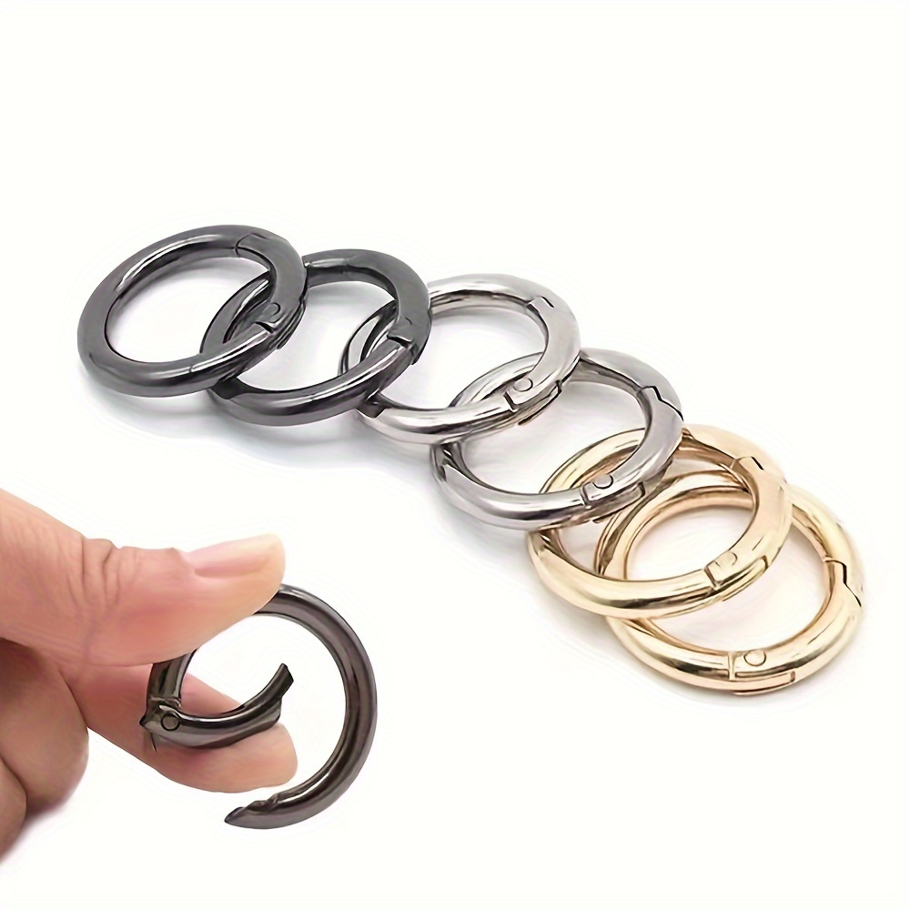 8pcs Spring O Ring Alloy Buckle Portable Hook Clip Keyring Diy