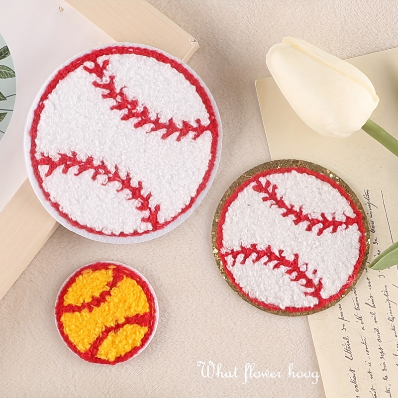 Chenille Iron-On Patches - Play Ball - Softball