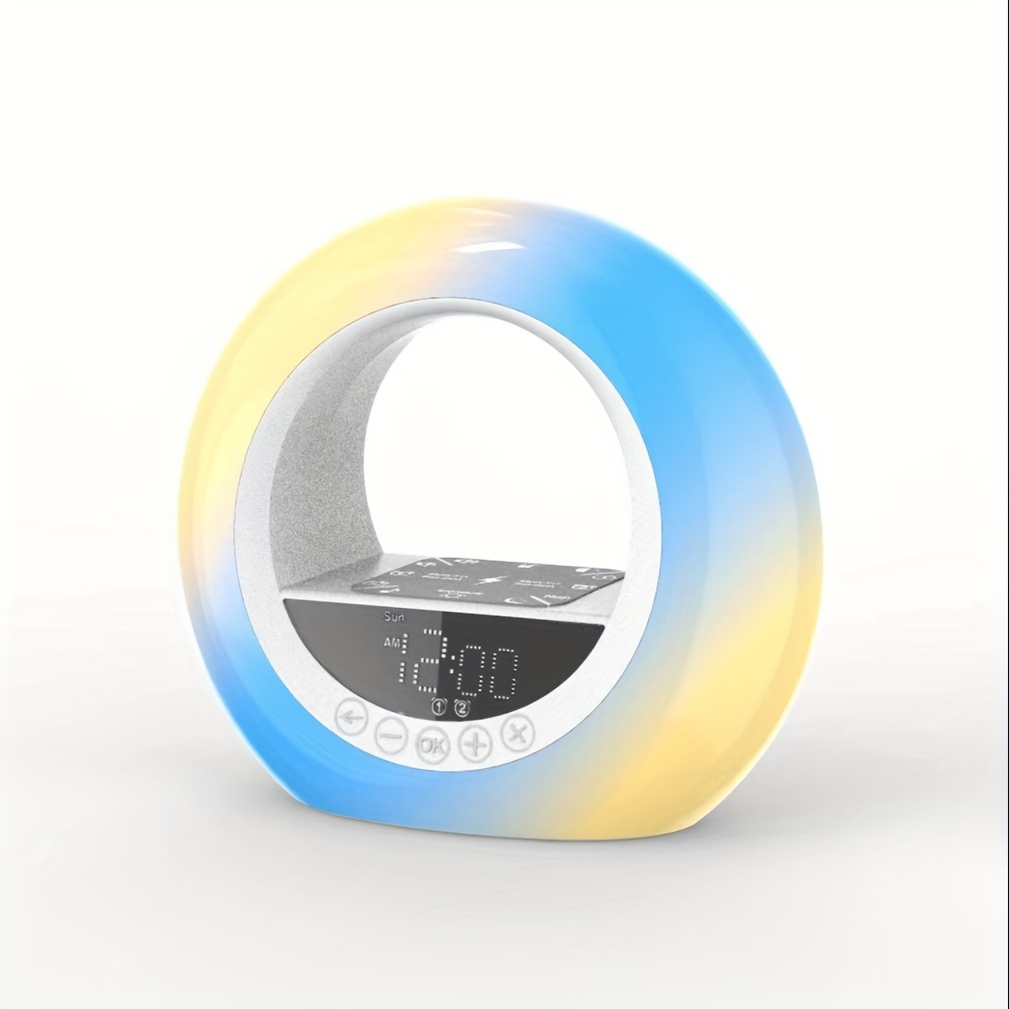  OrangeLight Reloj despertador con luz de amanecer con  simulación de amanecer y atardecer, 25 sonidos de sueño natural, 12  colores, luz nocturna, alarmas duales, función de repetición, ayuda para :  Hogar
