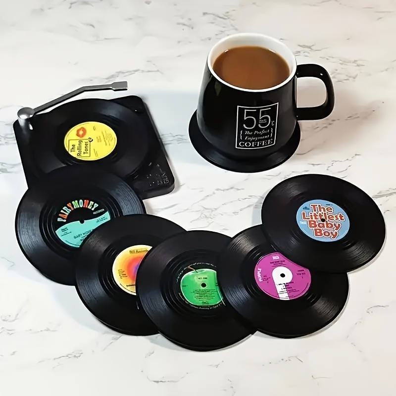 Set de table en forme de disque vinyle / 33 tours - Décor anniversaire  thème musique