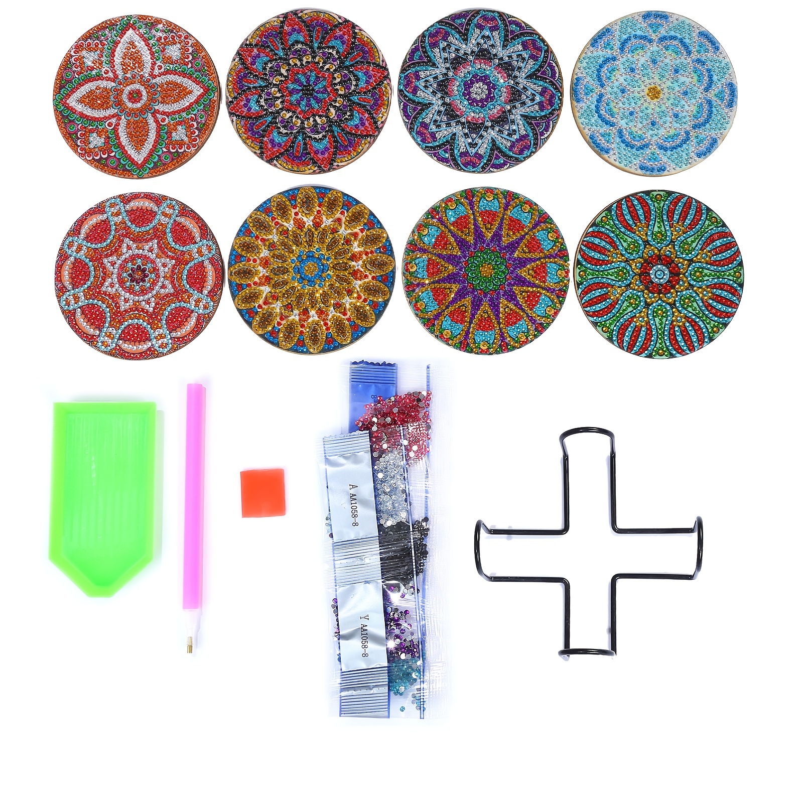 Set Quaderni Diamond Painting Mandala Mandala Fiore 5d Forma - Temu Italy