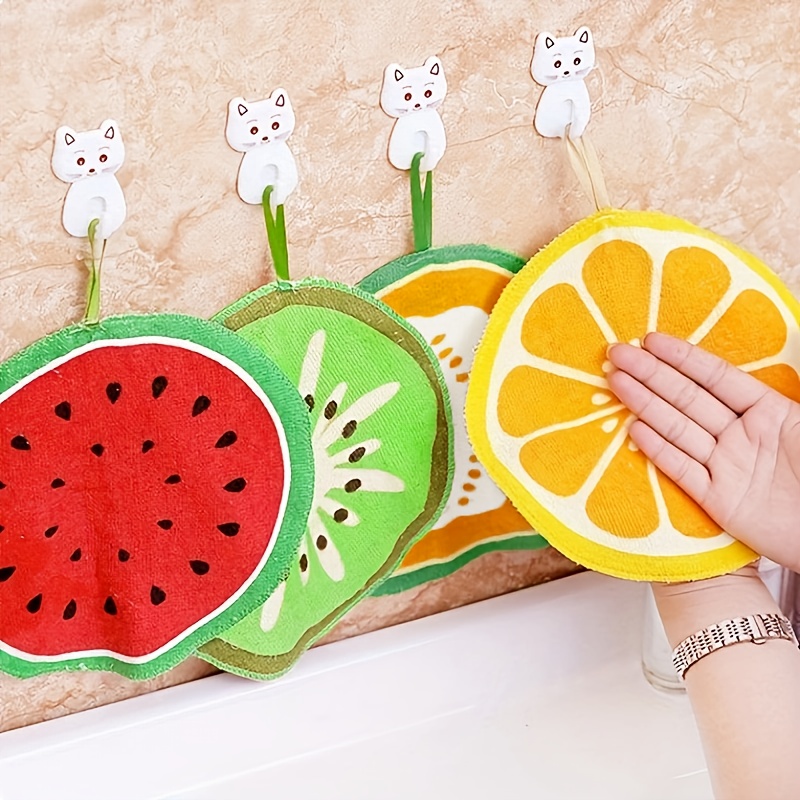 1pc Dishcloth Fruit Embroidered Hanging Kitchen Dish Cloth - Temu