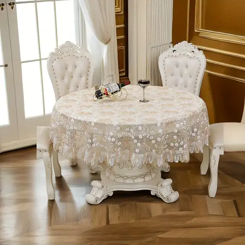 Super-stile Europeo di lusso tovaglia rotonda elegante tovaglia di pizzo  tavolo da pranzo panno da
