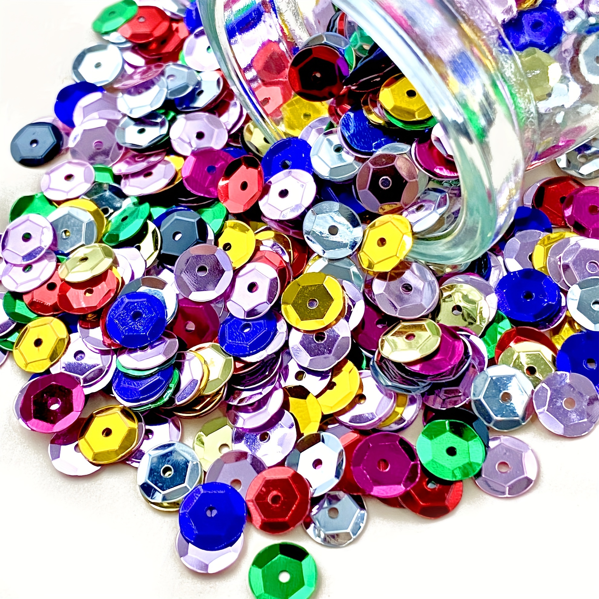 3000 Pieces Sequin Kit Paiettes Sequins Craft Loose Sequins Cup Iridescent  Spangles for DIY Crafts Making Sewing Sticking Threading Shiny Decorative