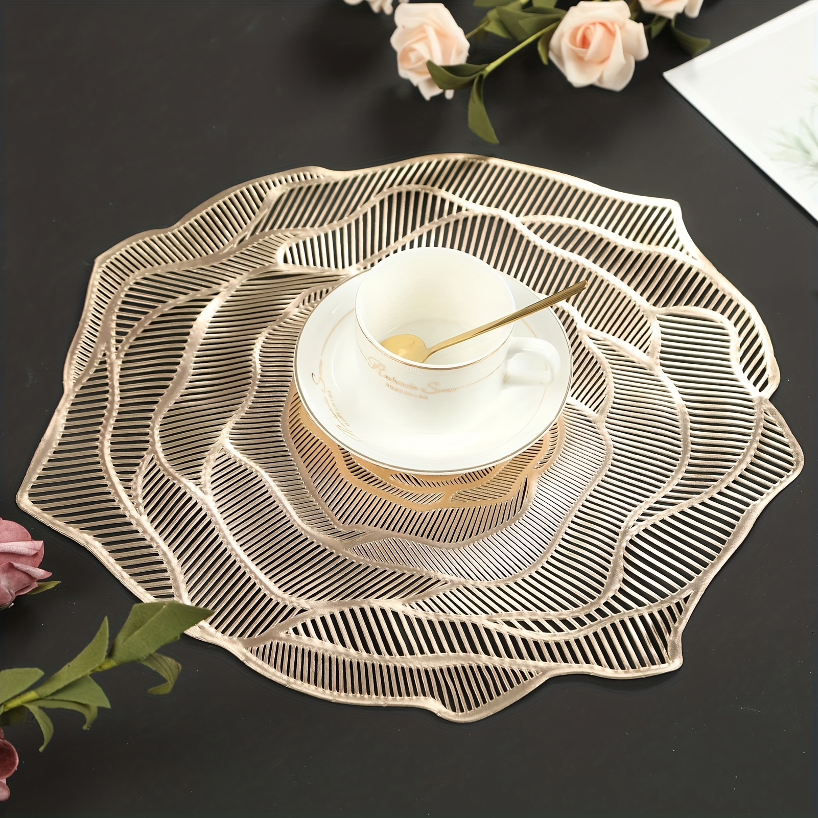 Round Pvc Placemats Solid Color Light Luxury Pads Heat - Temu