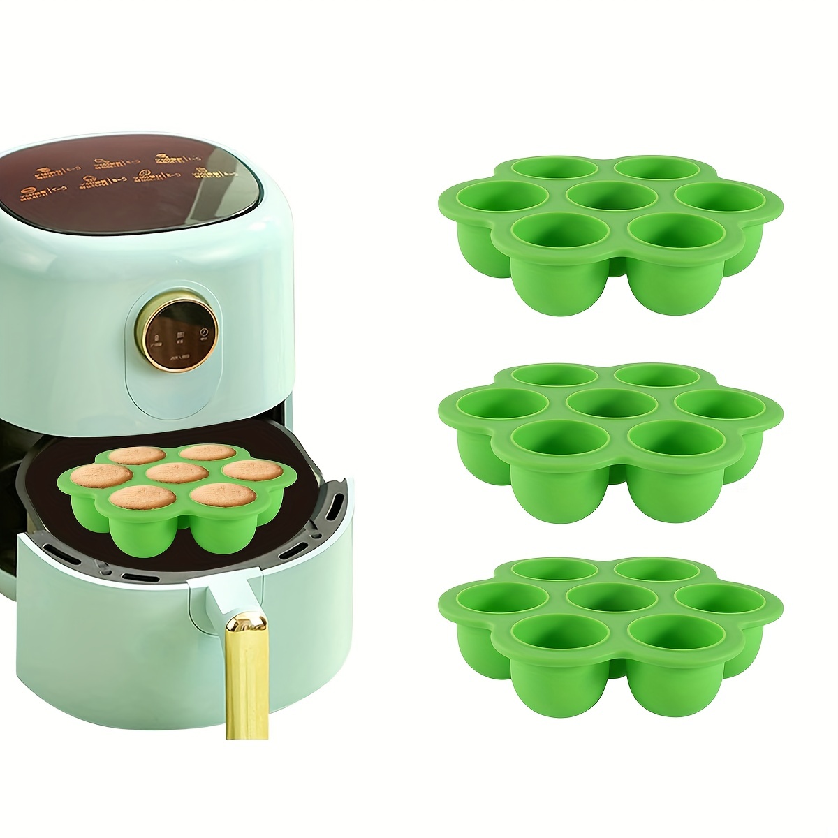 Muffin Pan Cupcake Tray 7 hole Cake Mold Air Fryer Silicone - Temu