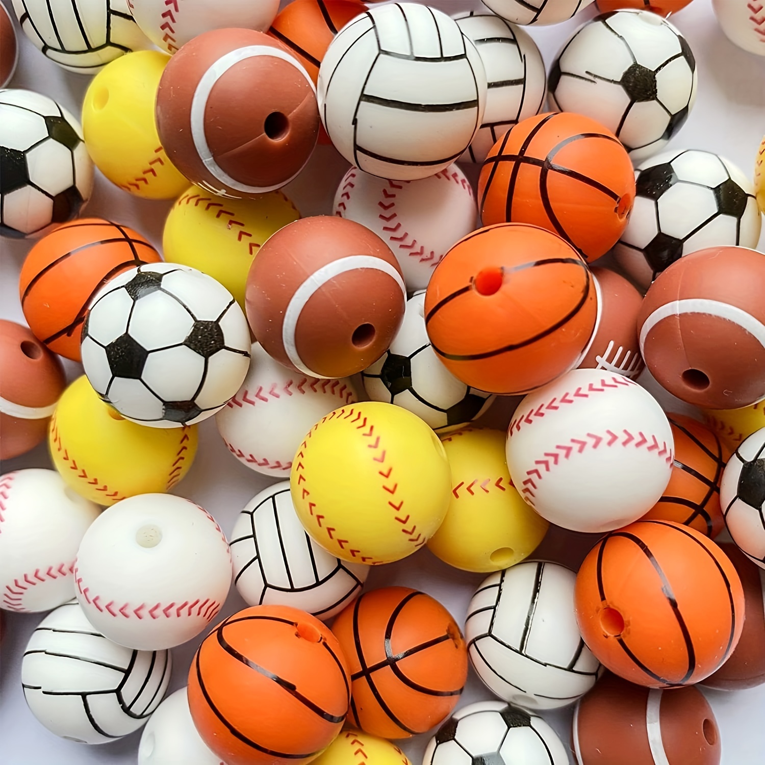 200 Pcs Baseball Beads 12mm Sports Beads Acrylic Beads for Jewelry Making  Necklace Bracelet Craft Decoration Accessories