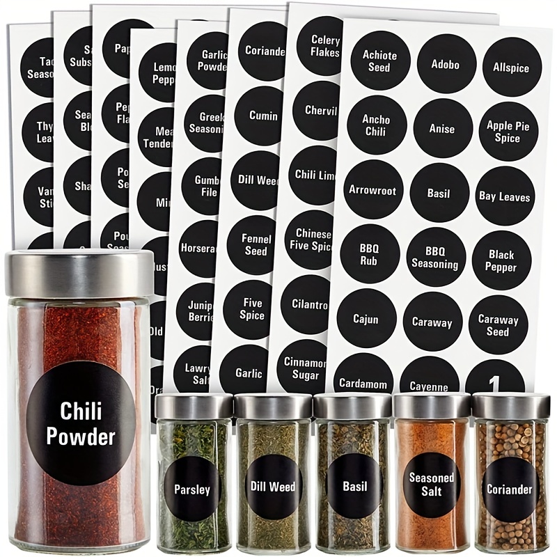 8oz, BEST VALUE 8 Glass Spice Jars includes pre-printed Spice Labels. 8  Square Empty Jars, Airtight Cap, Chalkboard & Clear Label, kitchen Funnel  Pour/Sift Shakers