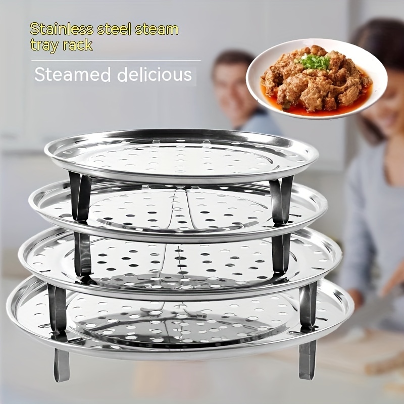 Stainless Steel Steamer Basket Nonstick Cookware Meat Cooking Steam Grid  Bread Salad Baking Steamer Insert Dumpling Steamer For Restaurant 32cm
