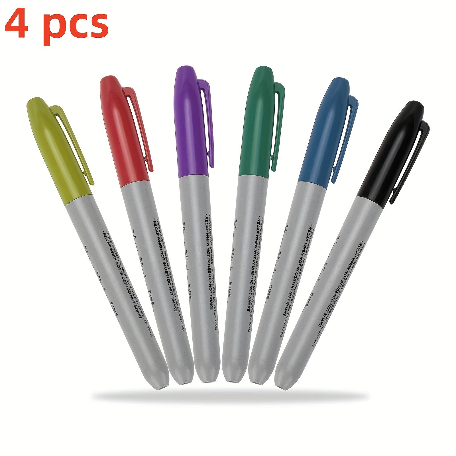 6pc/Set Permanent Marker Pen Fine Point Waterproof Thin Crude Dual