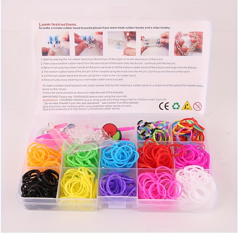 Bracelet élastique, 32grids Loom Bands Kit de fabrication de bracelet de  bricolage pour bricolage enfants amitié cadeau d'anniversaire 23 couleurs  caoutchouc