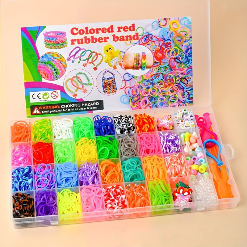 15000/4500Pcs Kit Box+ Rubber Loom Bands Children Mult-color Make