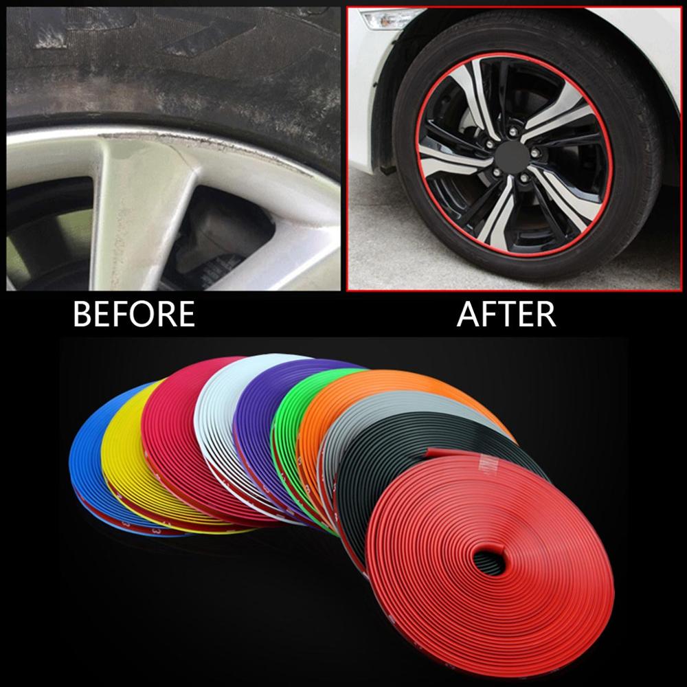 Tyre Wheel Rim Protector Black Ring (Aluminium Metal Alloy), Car