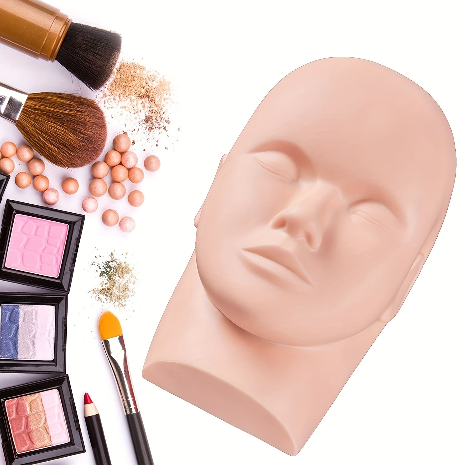 1pc Makeup Mannequin Face, 5D Silicone Makeup Practice Face, Mannequin Head  Yellow Face Makeup, Silicone Makeup Practice Board