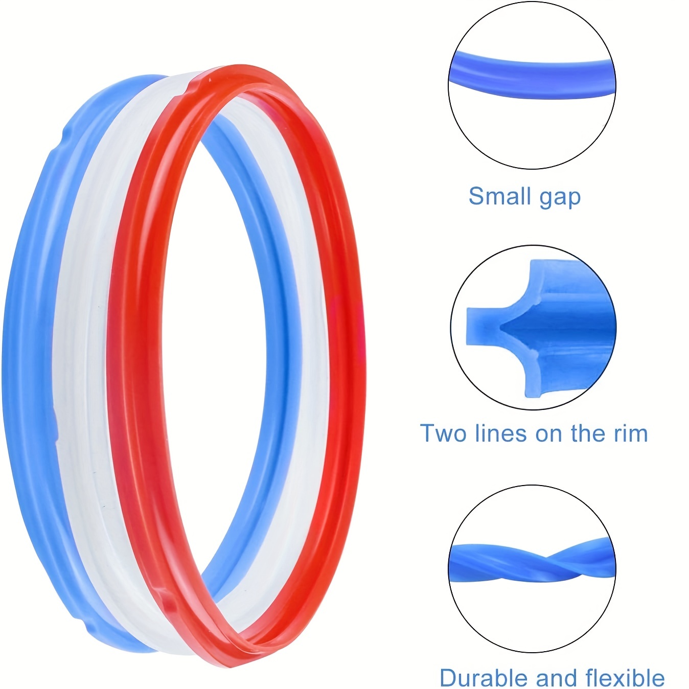  Sealing Rings for Instant Pot Accessories of 6 Qt Models - Red,  Blue and Clear, Sweet and Savory Edition - 3 Pack BPA-Free Food-grade  Replacement Silicone Seal Gaskets for Instpot 6