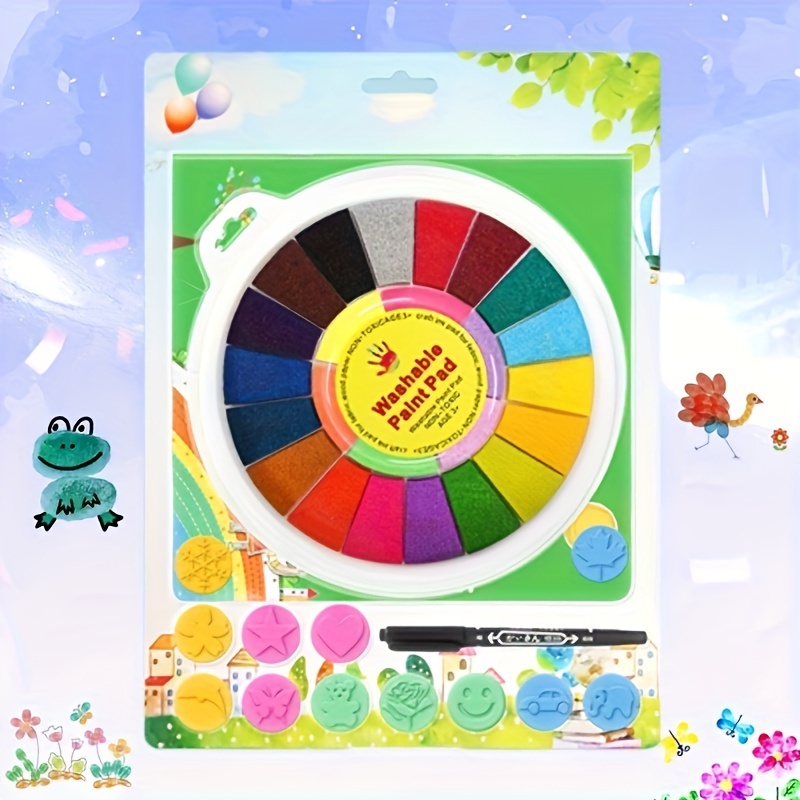 12 Color Finger Paint for Babies Funny Finger Painting Kit with Book Paper  Pad Washable Finger Paint