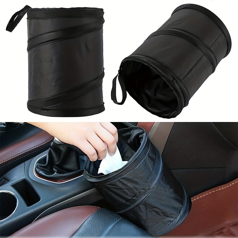  Ryhpez Car Trash Can with Lid - Car Trash Bag Hanging with  Storage Pockets, Leak-Proof Collapsible Garbage Bin for Car(3.2 Gallon/12L)  : Automotive