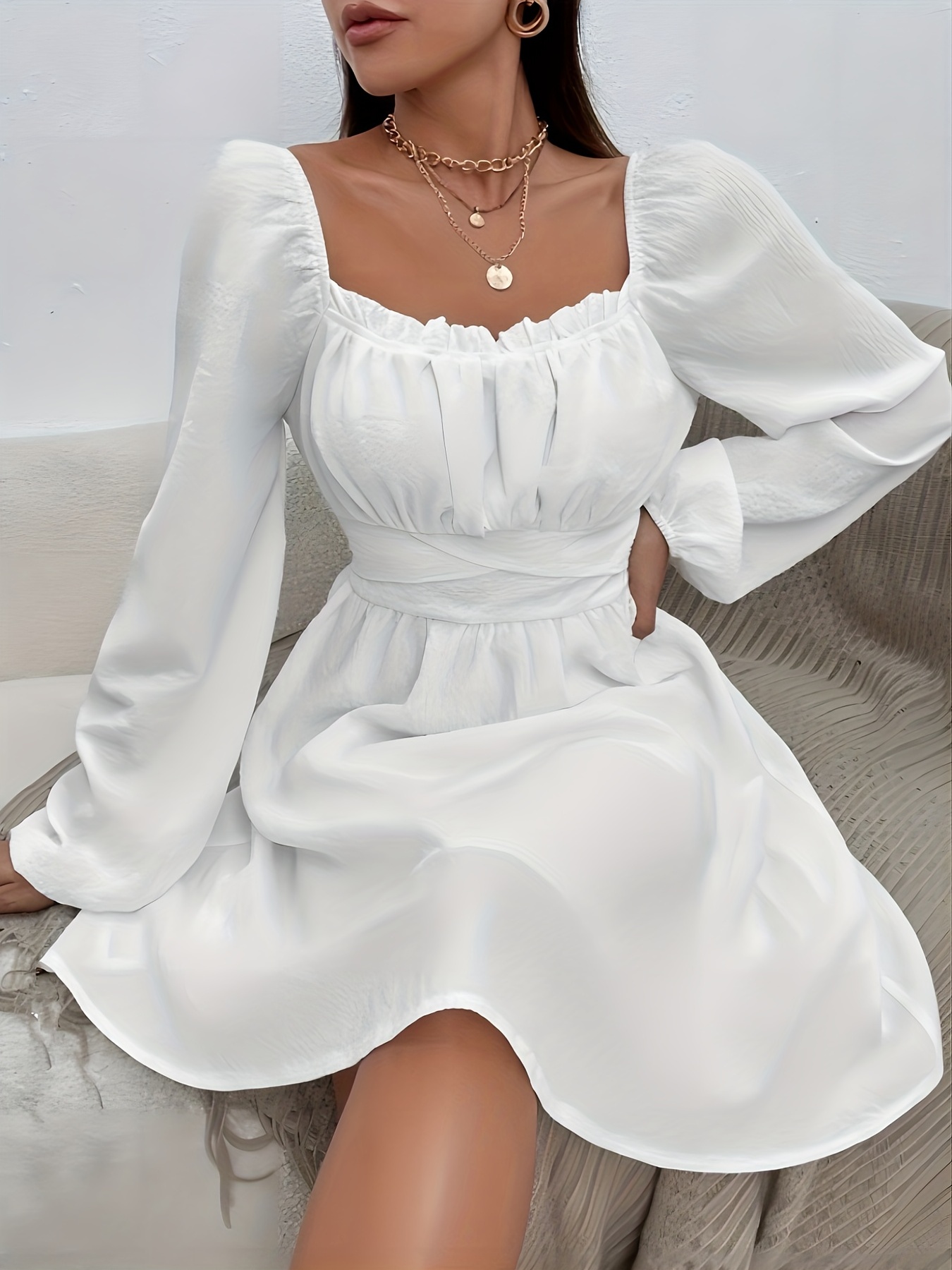 Vestidos Blancos De Mujer - Temu