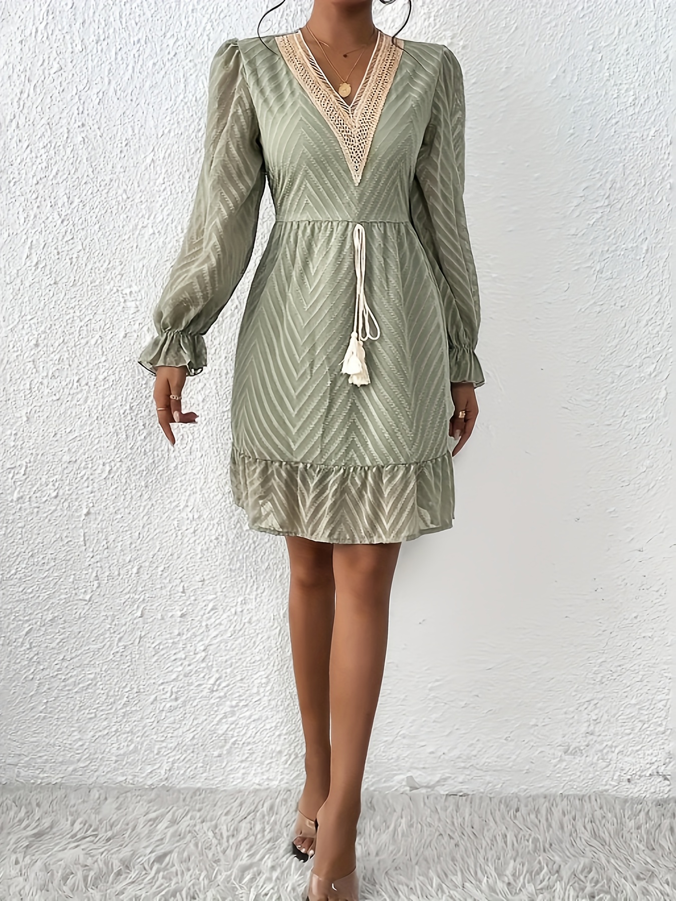 Guipure Lace Dress - Temu Australia