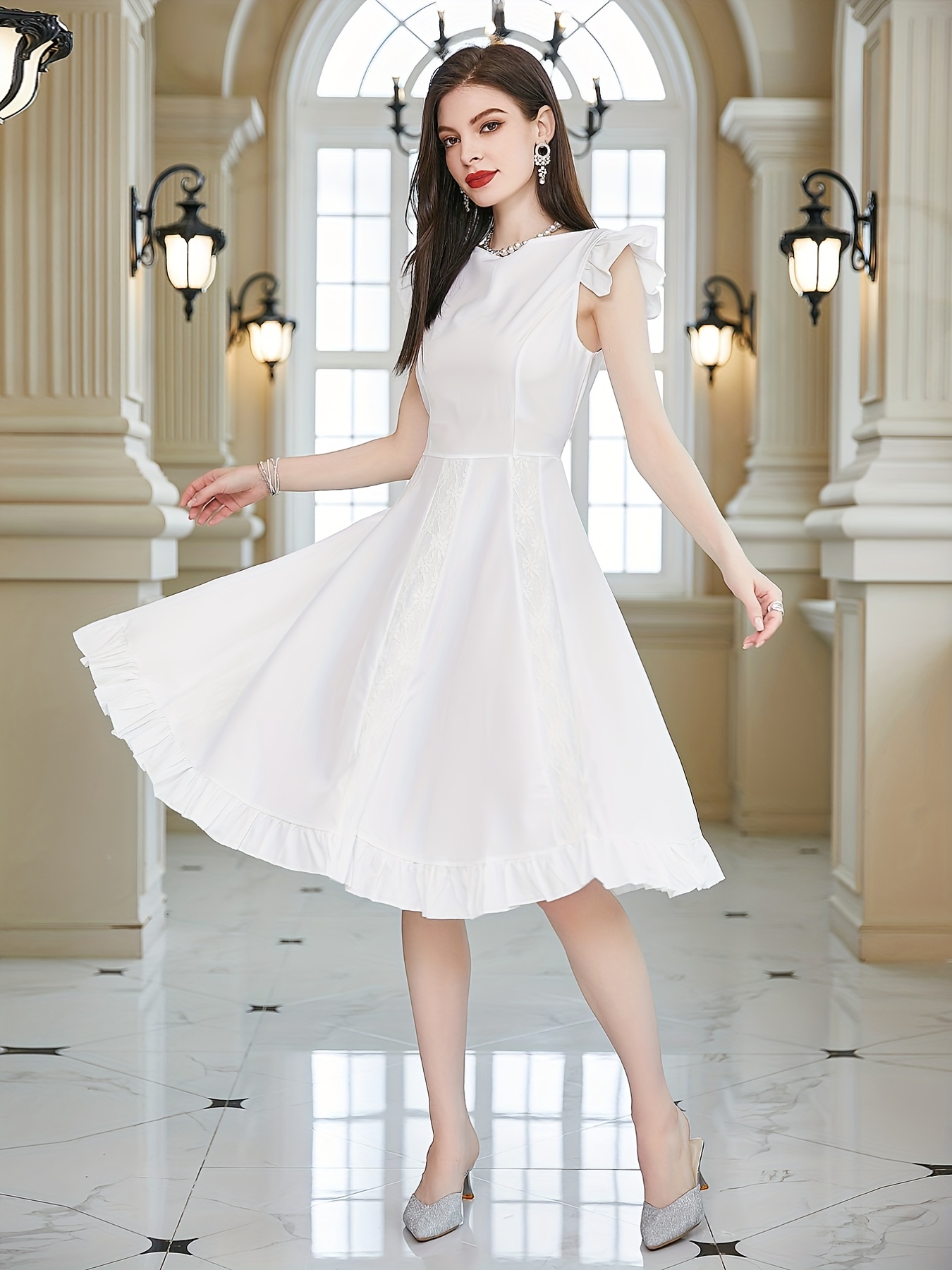 Vestido Blanco Lindo - Temu