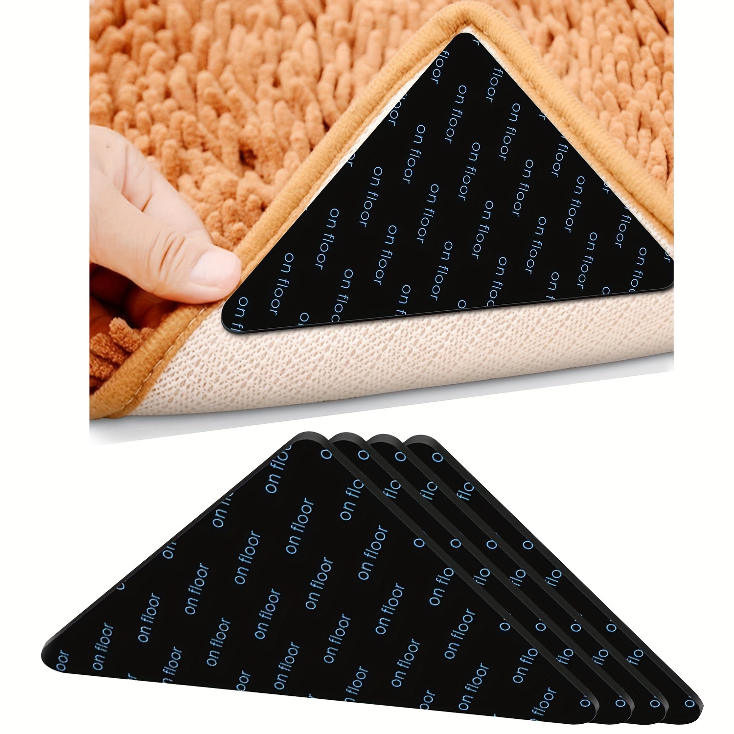 32 pezzi Pinze per tappeti Tappeto antiscivolo Pinza per tappeti angolari  lavabile Tappeti rusable Nastro Adesivi per tappeti antiscivolo per tappeti  (nero, bianco)