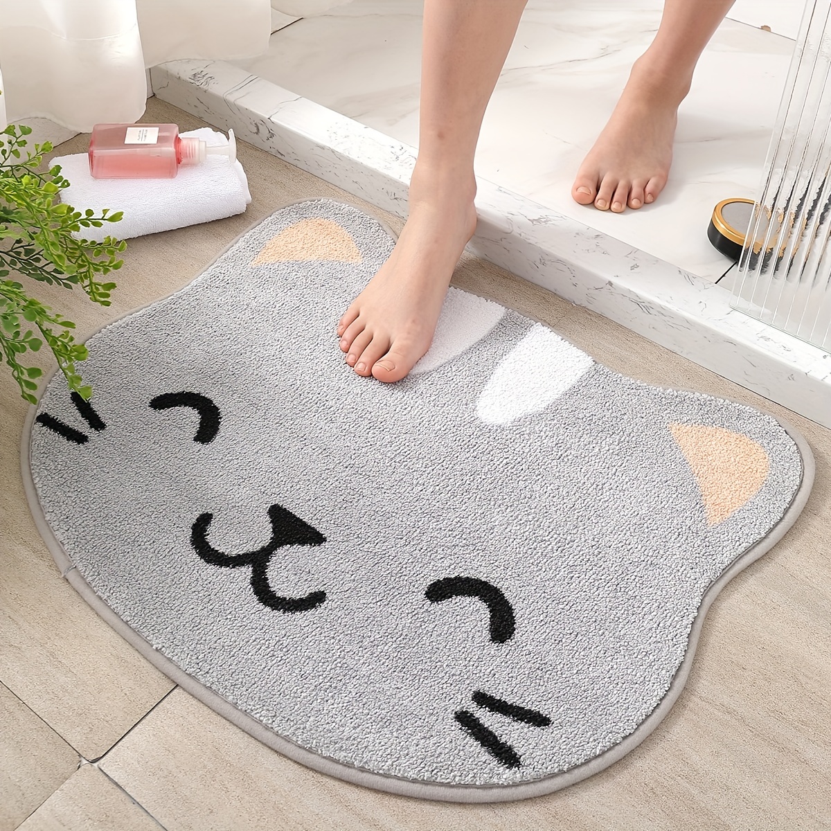 23.6in Smiley Face Rug Sunflower Cute Bath Mat Strong Water Absorption  Super Absorbent And Fluffy Machine Washable Bahtub Mats For Shower, Tub,  Bedroo