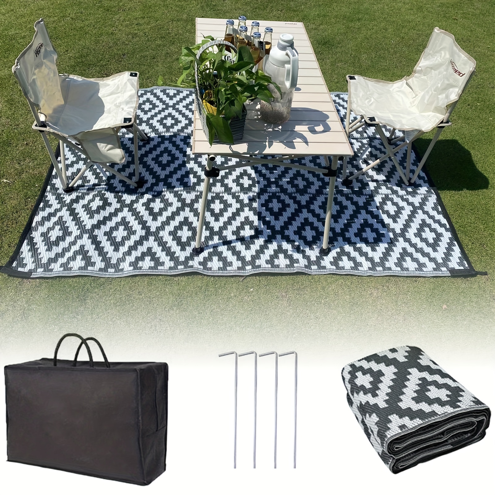 Outdoor Plastic Straw Rug Rv Mat Waterproof Large - Temu