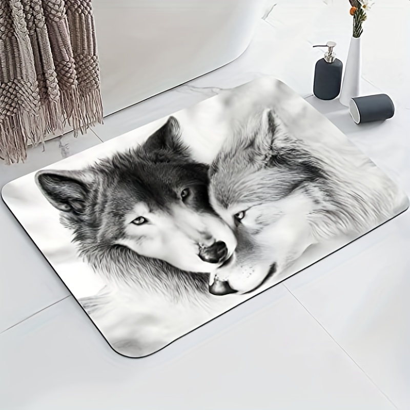 HighonHi Bath Mat Fox Snowflake Winter Bathroom Mats Rugs Cartoon Fox  Memory Foam Door Rug Home Decor with Rubber Backing Absorbent 16 x24 Non  Slip