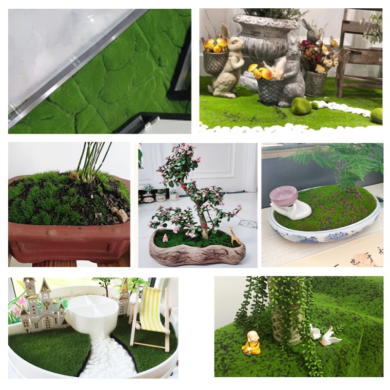 6pcs Artificial Craft Moss Natural Green DIY Kit Terrariums Gardenning Art Wall Florist Decor Easter Table Decor Wedding Decor