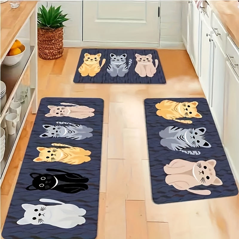 Four Cats Doormat Non-Slip Door Mat Waterproof Rugs Indoor Carpet