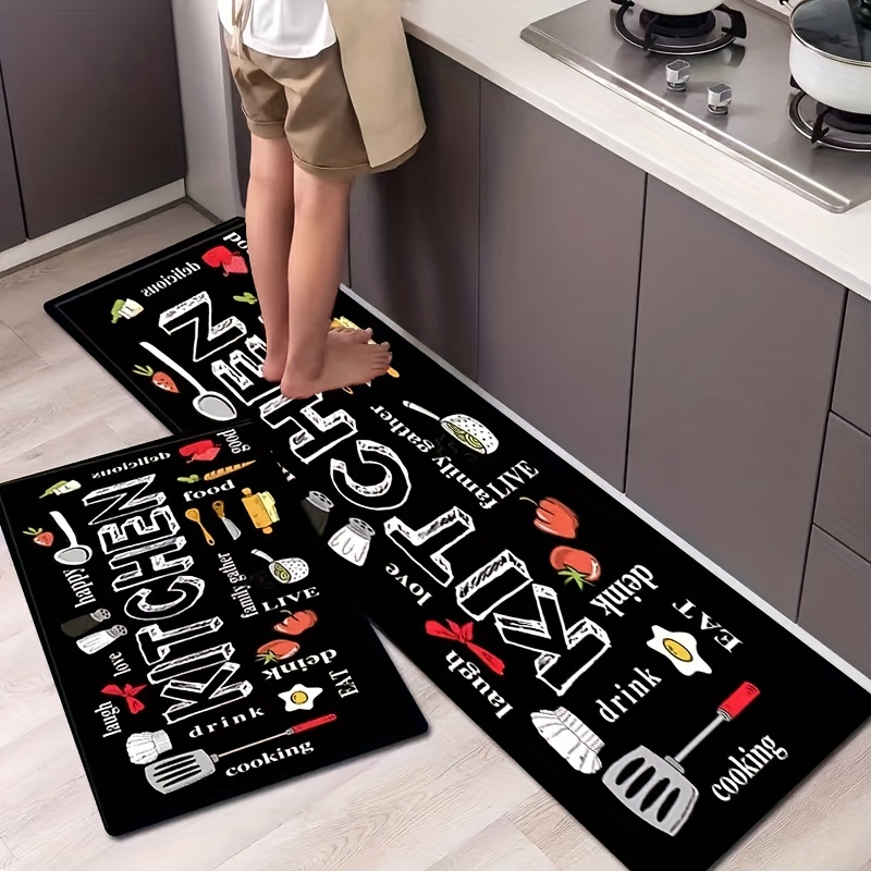 Kitchen Rugs Runner Mat Non Slip Kitchen Mats Cushioned Anti Fatigue,  Waterproof Memory Foam Comfort Standing Mat Oil Proof Floor and Easy to  Clean, 17x47 Inch, Wheat