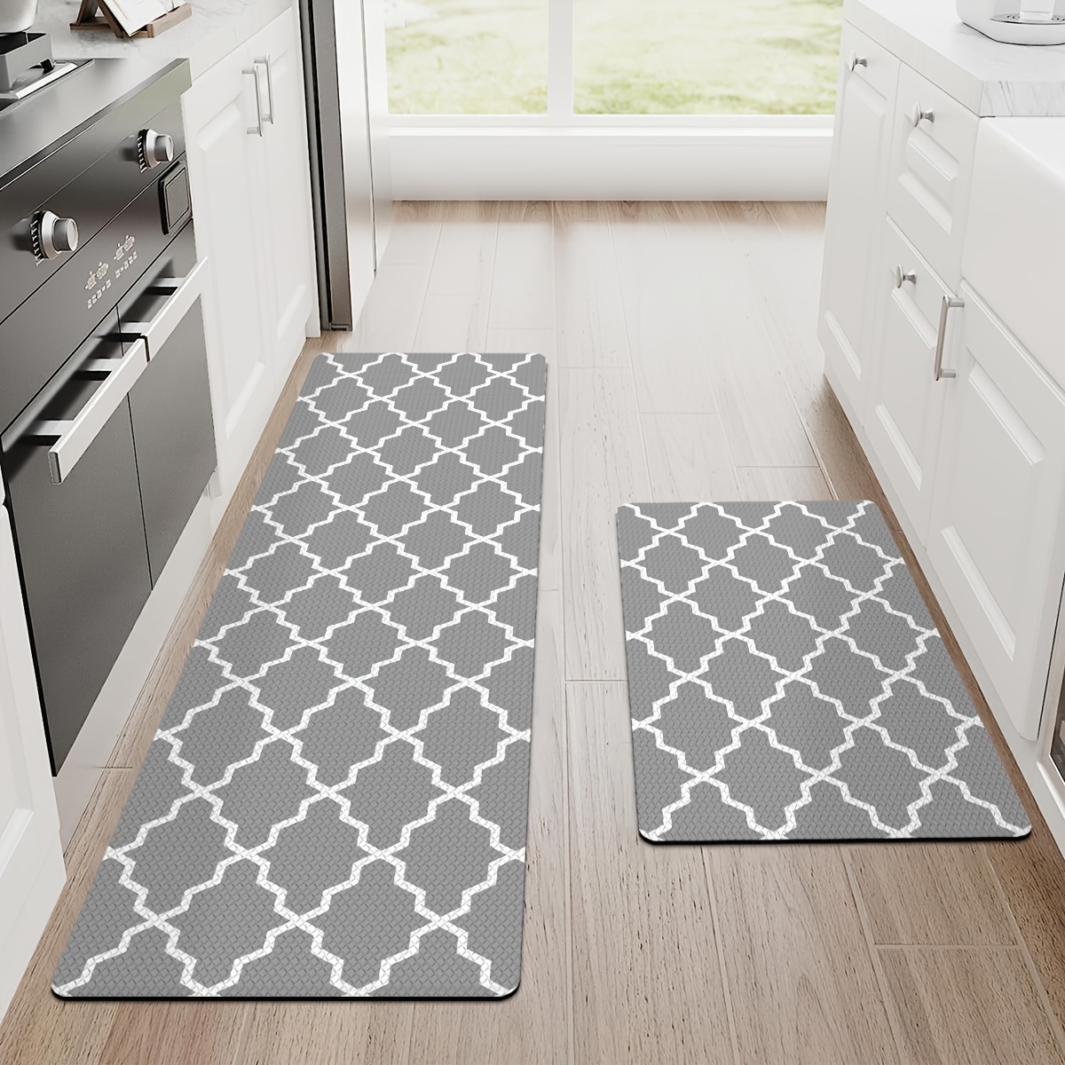 Comfortable Plaid Kitchen Rug With Non slip Grip And Memory - Temu