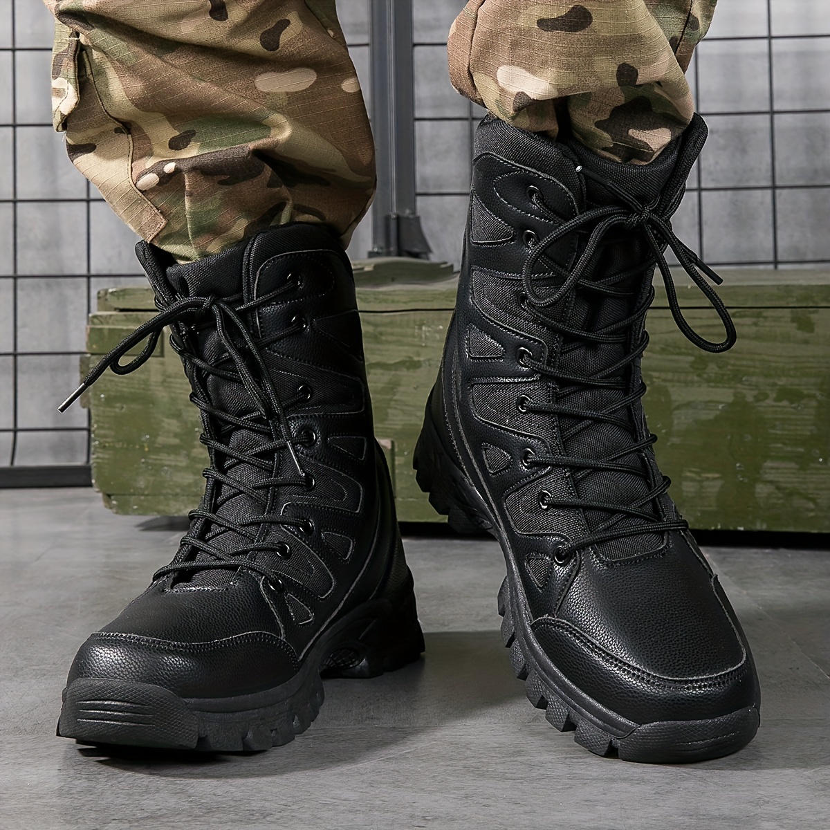 Botas tácticas de escalada al aire libre, botas militares de combate para  hombre, botas deportivas transpirables negras