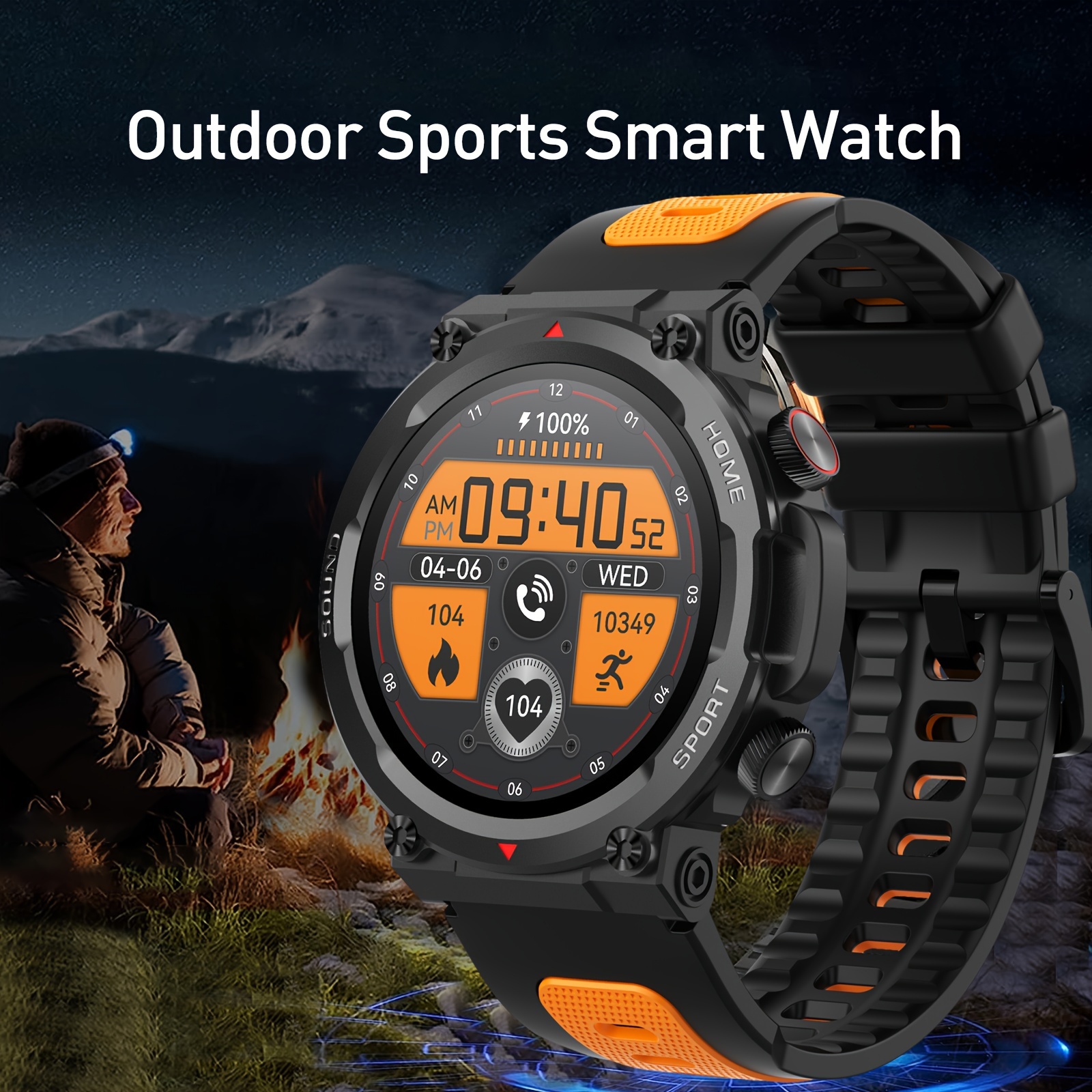 New Rugged Smart Watch Men Wireless Call Ip68 Waterproof - Temu