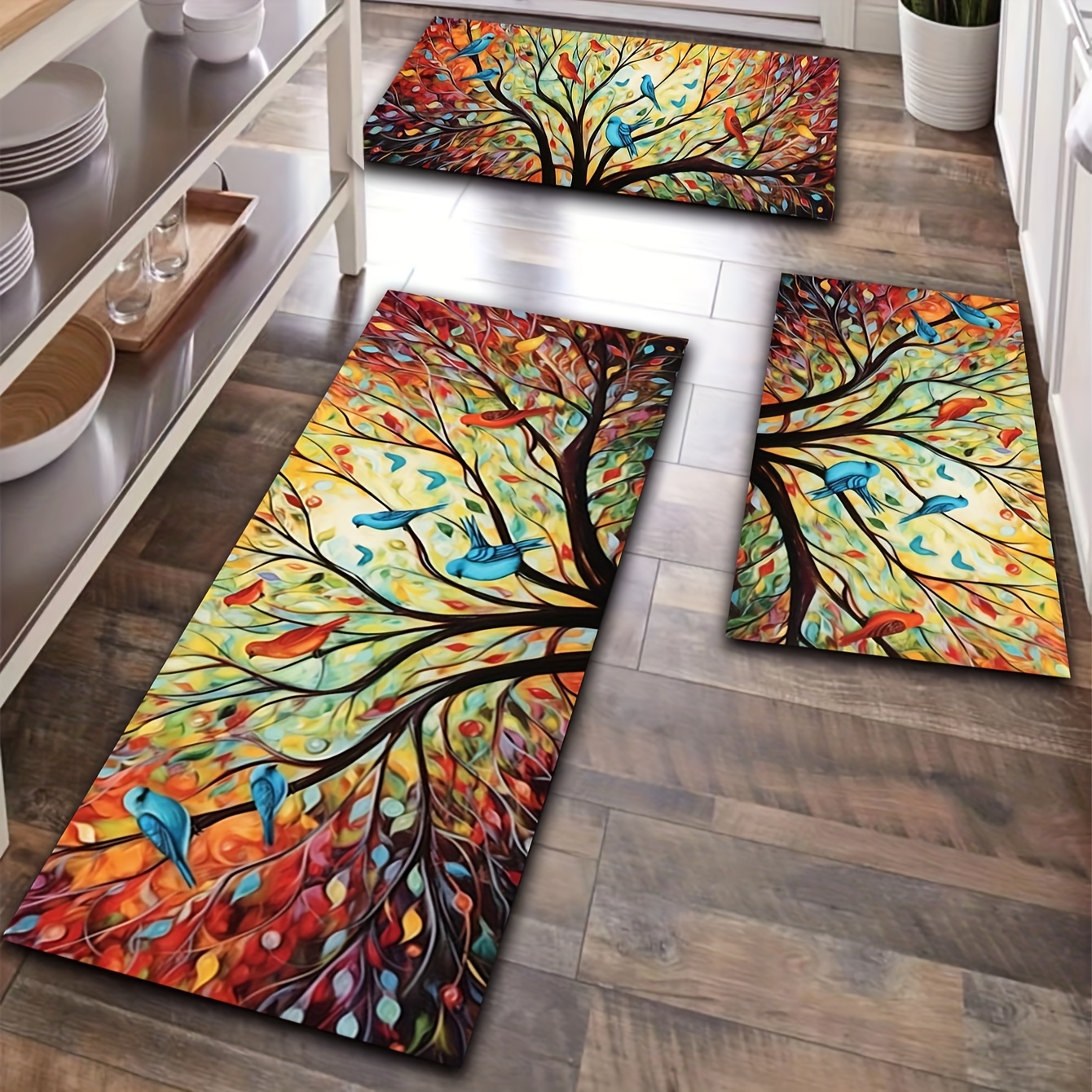 Colorful Bird Branch Square Door Mat Indoor Entrance, Tree Birds Animal Non  Slip Absorbent Doormats, Wear Resistant Floor Mats Area Rugs For Home  Kitchen Patio, Thanksgiving Christmas Home Decor - Temu