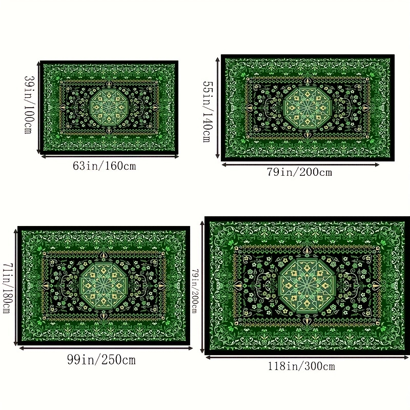 Green Boho Anti Fatigue Kitchen Rugs Vintage Absorbent Non - Temu