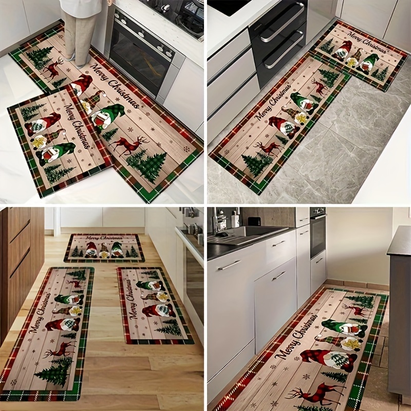 Christmas Kitchen Rug Floor Mat Christmas Ugly Cow Christmas - Temu