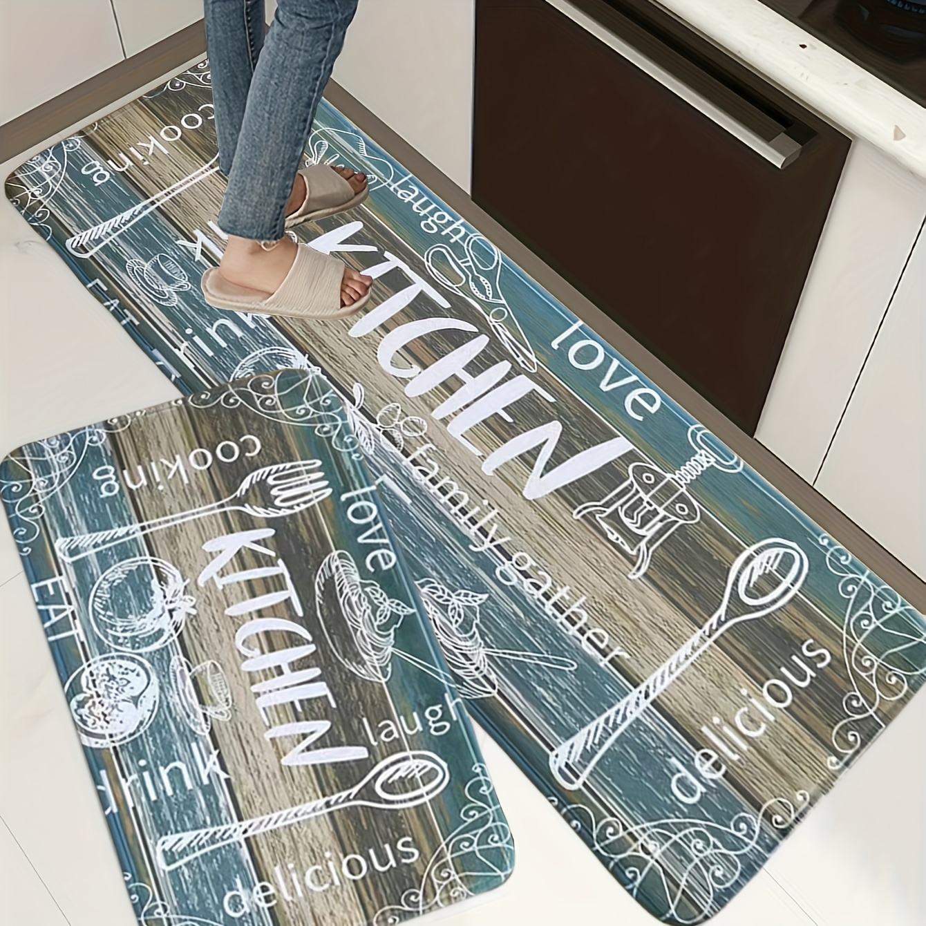 1 Alfombrilla Baño Paneles Madera Conchas Océano Vintage - Temu