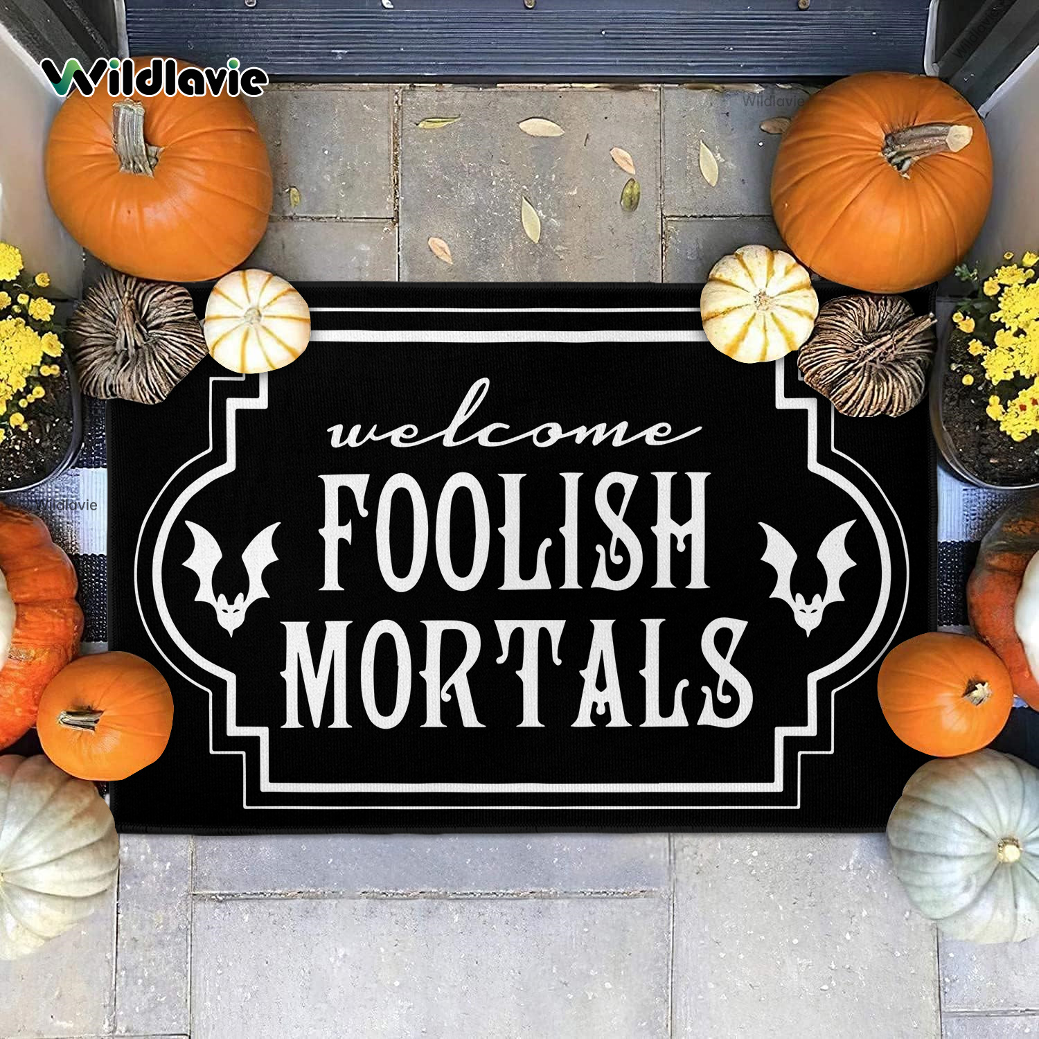 Haunted Mansion Door Mat Halloween Decor Bat Bath Mat Welcome Foolish  Mortals Non-slip Entrance Rug Carpet For Rv Floor Washable Welcome Mat -  Temu