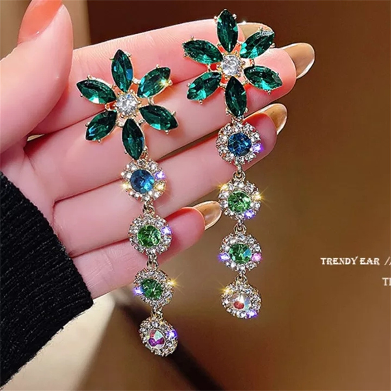 Long Tassels Eardrop Creative Simple Zircon Earrings Girls - Temu