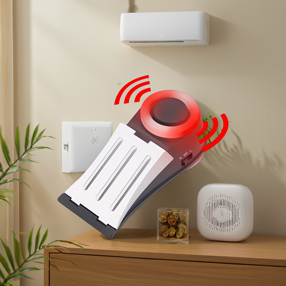  Paquete de 2 alarmas de tope de puerta con sirena de 120 dB  para seguridad en el hogar, apartamentos, casas, tope de puerta portátil,  alarma para viajes, habitación de hotel, seguridad