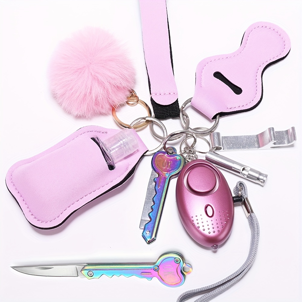 Keychain Set for Girls & Women 10pcs With Minisuitcase - Pink