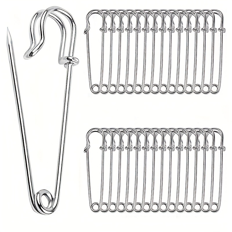 Large Safety Pins Pack of 40, Safety Pins Heavy Duty Assorted (2 inch, 2.5 inch, 3 inch), Blanket Pins Stainless Steel Wire Safety Pin Extra Sturdy